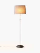 RRP £115 Boxed John Lewis Isabel Floor Lamp Linen Shade Antiqued Brass Finish