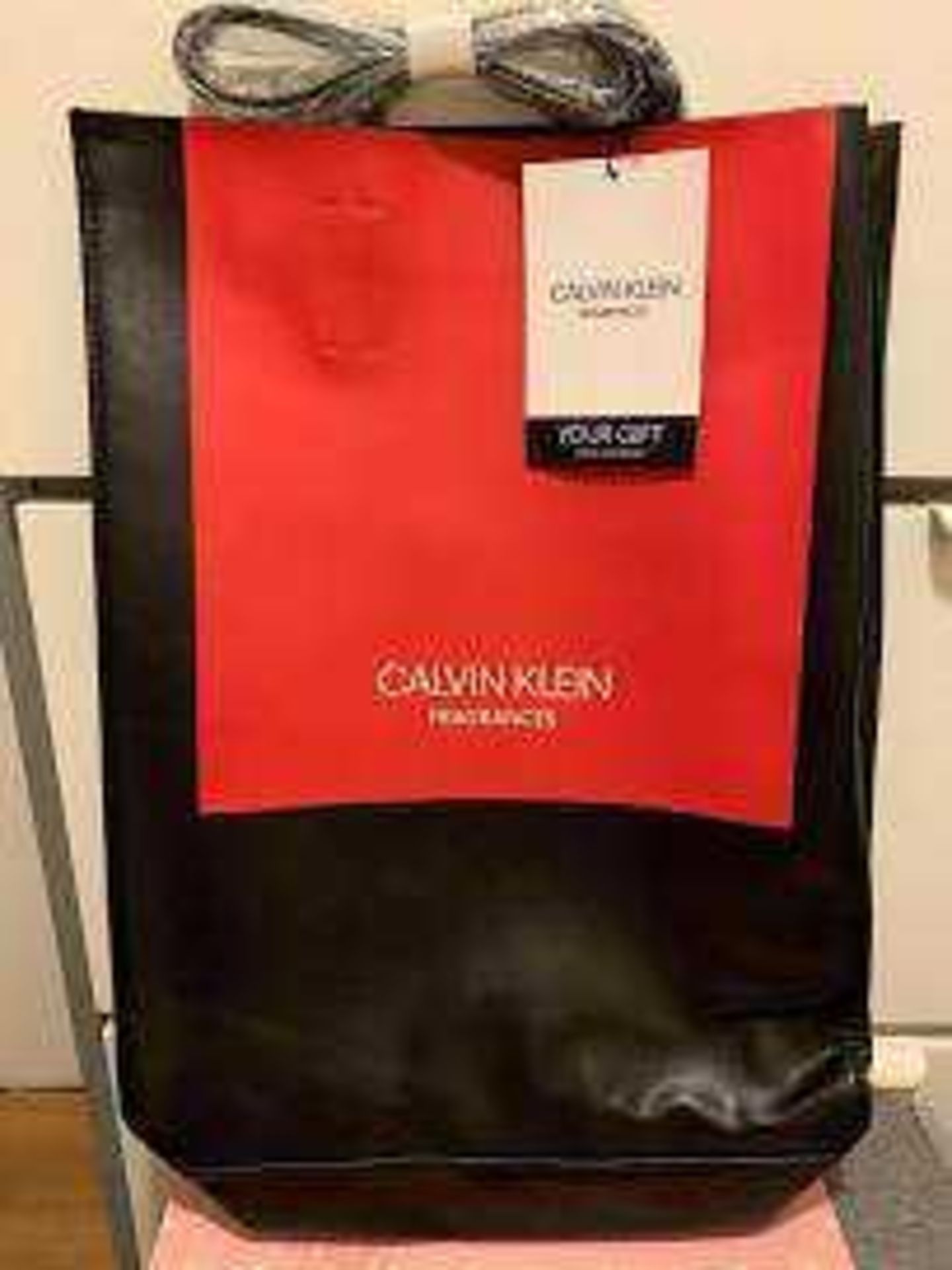 RRP £150 3 Bagged And Tagged John Lewis Calvin Klein Fragrances Black And Red Tote Bags - Image 2 of 2