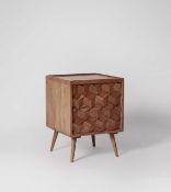 RRP £200 Boxed Swoon Designer Randall Bedside Table In Acacia