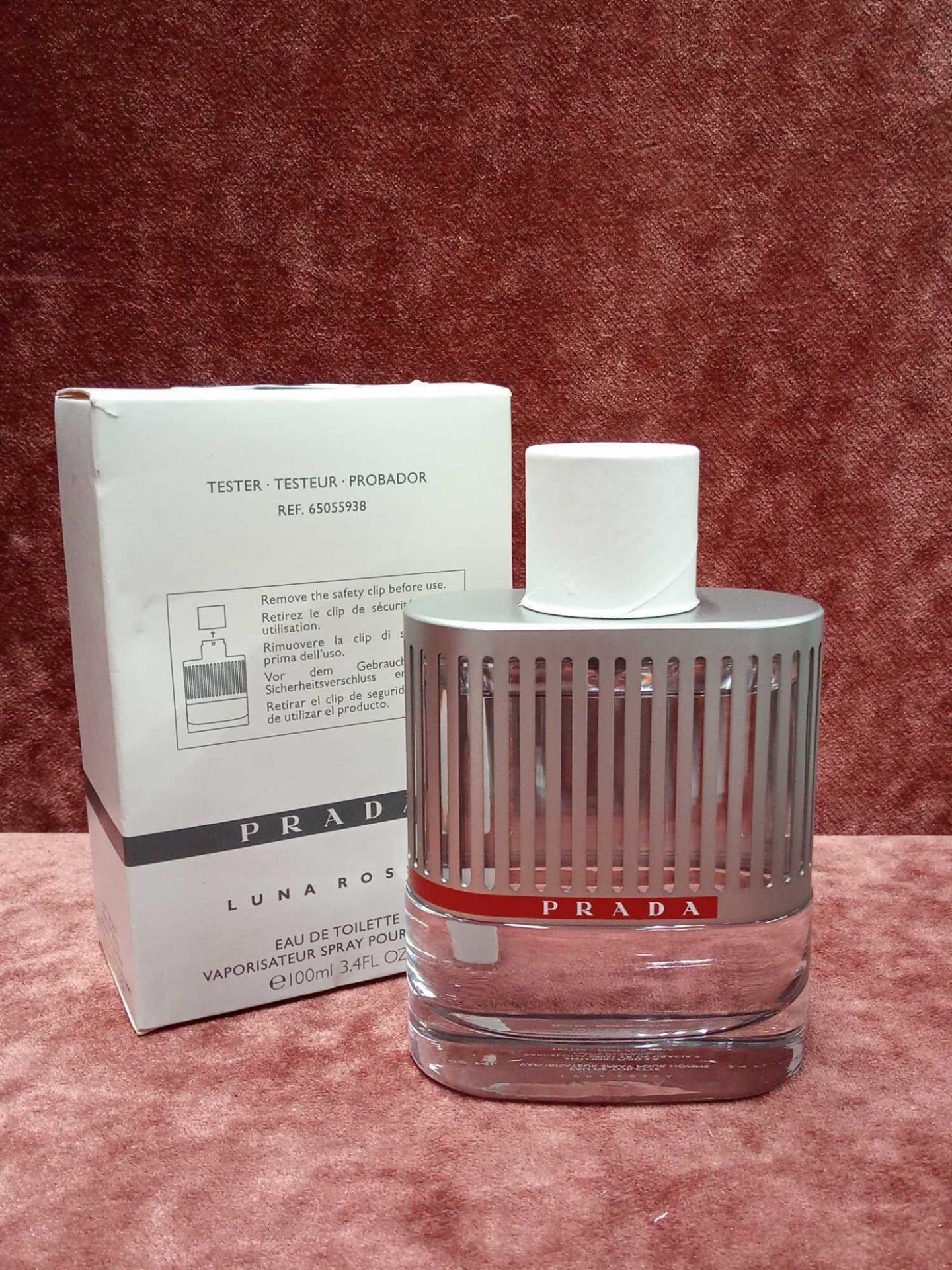 RRP £75 Boxed 100Ml Tester Bottle Of Prada Luna Rossa Edt Spray