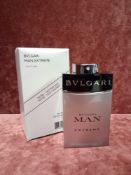 RRP £85 Boxed 100Ml Tester Bottle Of Bvlgari Man Extreme Eau De Toilette Spray