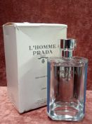 RRP £80 Boxed 100Ml Tester Bottle Of Prada L'Homme L'Eau Eau De Toilette Spray