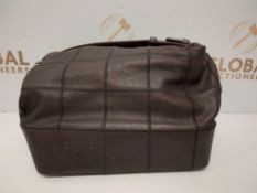 RRP £1800 Chanel Vintage Chocobar Tote Dark Purple Calf Leather Shoulder Bag(Aao8102) Grade Ab