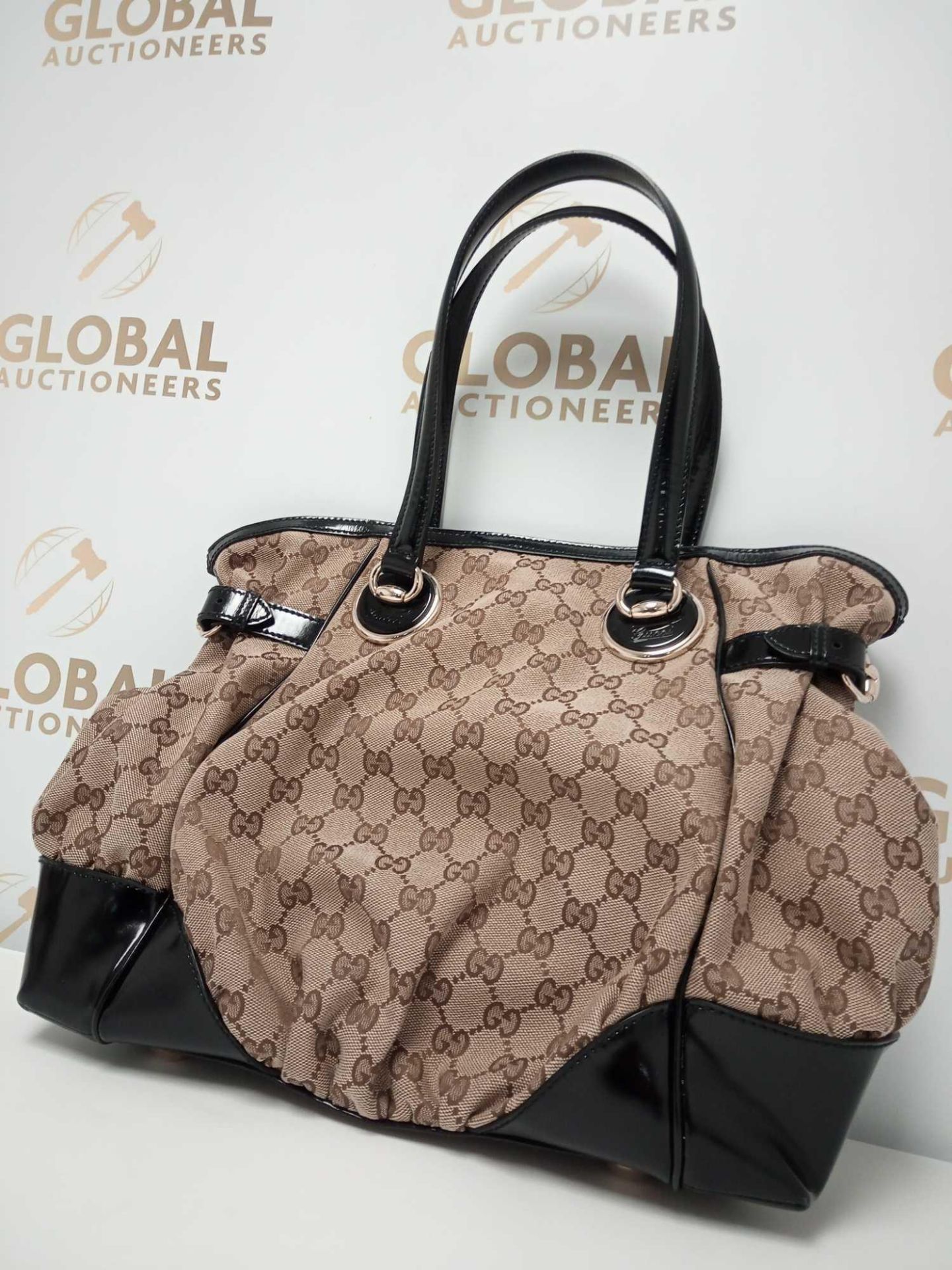 RRP £800 Gucci Full Moon Tote Brown Beige Monogrammed Canvas Bag Aano384, Grade A (Appraisals - Image 2 of 5