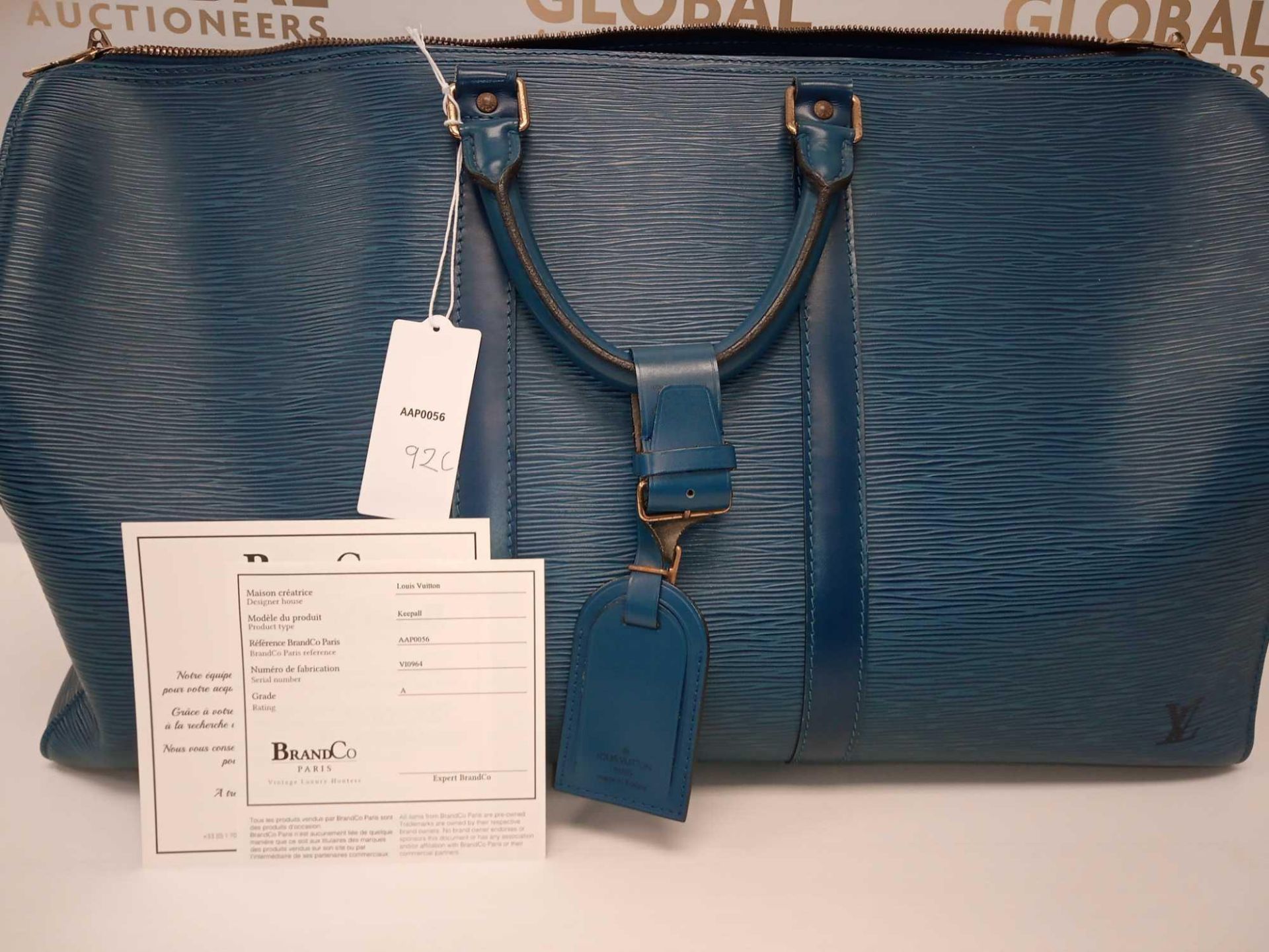 RRP £1000 Louis Vuitton Kendal 50 Blue Calf Leather Travel Bag (Aap0056) Grade A - Image 2 of 2