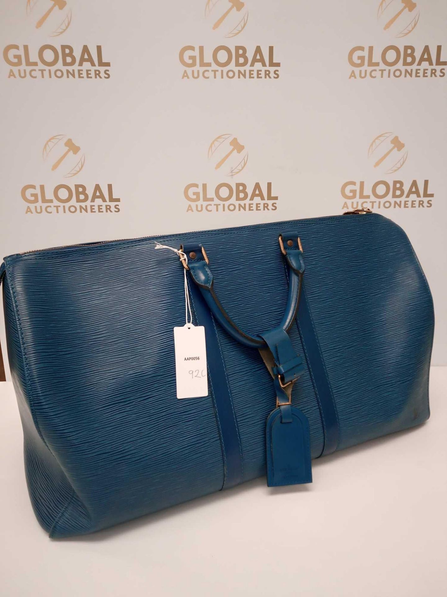 RRP £1000 Louis Vuitton Kendal 50 Blue Calf Leather Travel Bag (Aap0056) Grade A