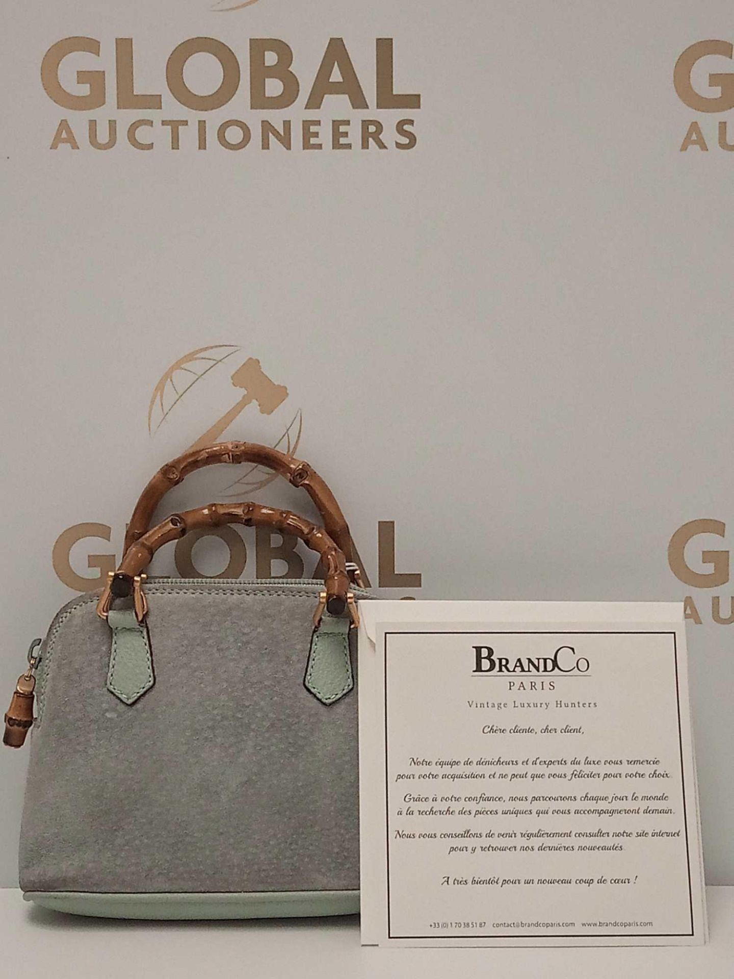 RRP £850 Gucci Mini Bamboo Light Blue Calf Leather Bag Aao7758, Grade Ab (Appraisals Available On - Image 2 of 4