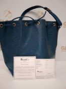 RRP £1270 Louis Vuitton Noe Gm Blue Calf Leather Shoulder Bag (Aan9491) Grade Ab