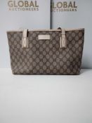 RRP £900 Gucci Beige Ivory Supreme Coated Canvas Tote Bag Aao5362, Grade Ab (Appraisals Available On