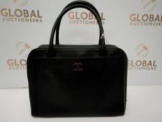 RRP £2840 Chanel Front Pocket Logo Tote Black Calf Leather (Aa07663) Grade Ab