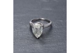 RRP £18,500 Platinum 2.3 Carat Diamond Pear Drop Ring (Appraisals Available On Request) (Pictures