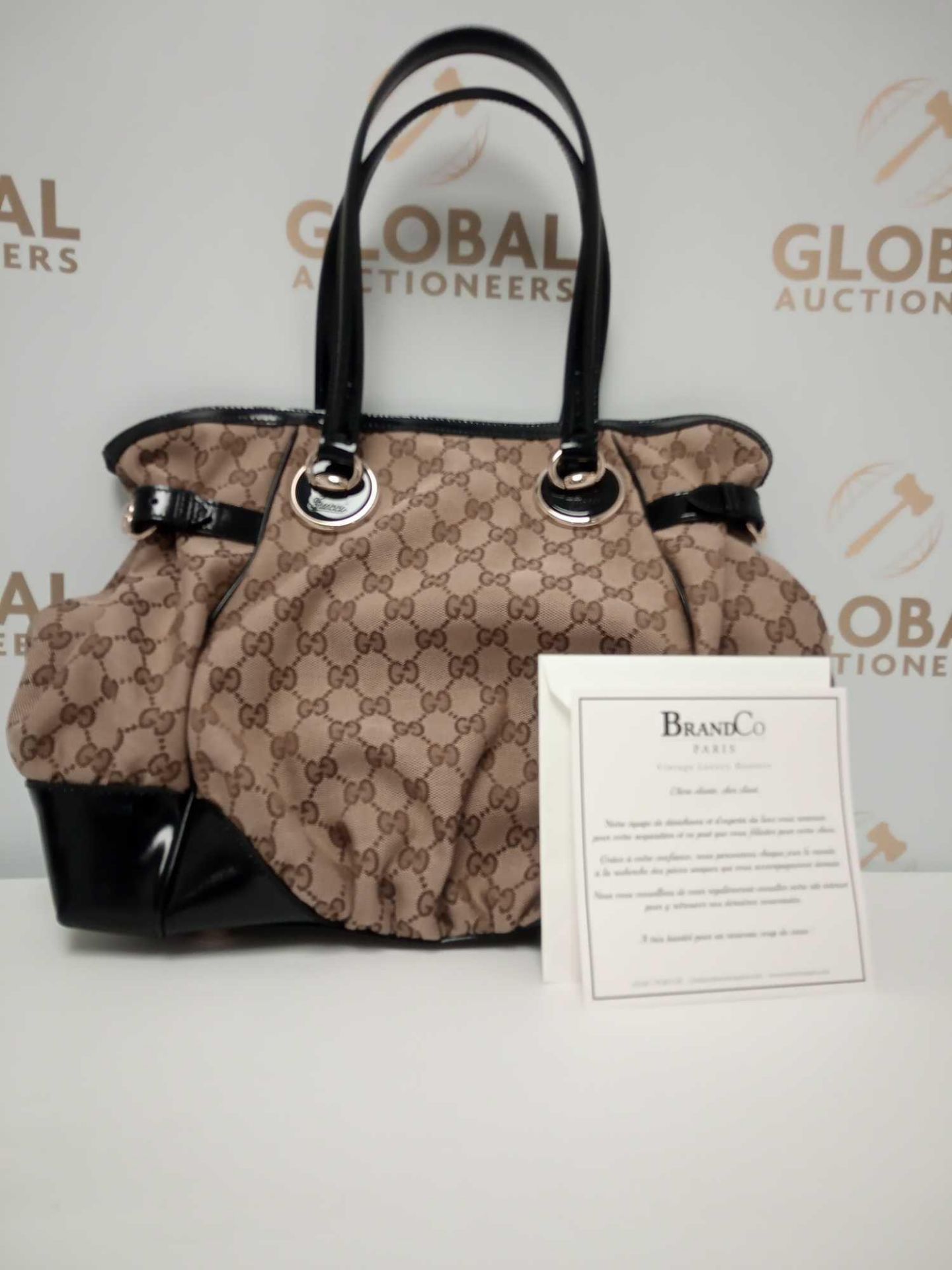RRP £800 Gucci Full Moon Tote Brown Beige Monogrammed Canvas Bag Aano384, Grade A (Appraisals - Image 3 of 5