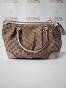 RRP £1250 Gucci Sukey Top Handle Beige/Brown Canvas Monogrammed Canvas Shoulder Bag Ann0121 (