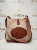 RRP £3500 Hermes Evelyne 1 Beige Brown Toile H Canvas Shoulder Bag Aap0088 Grade A (Appraisals