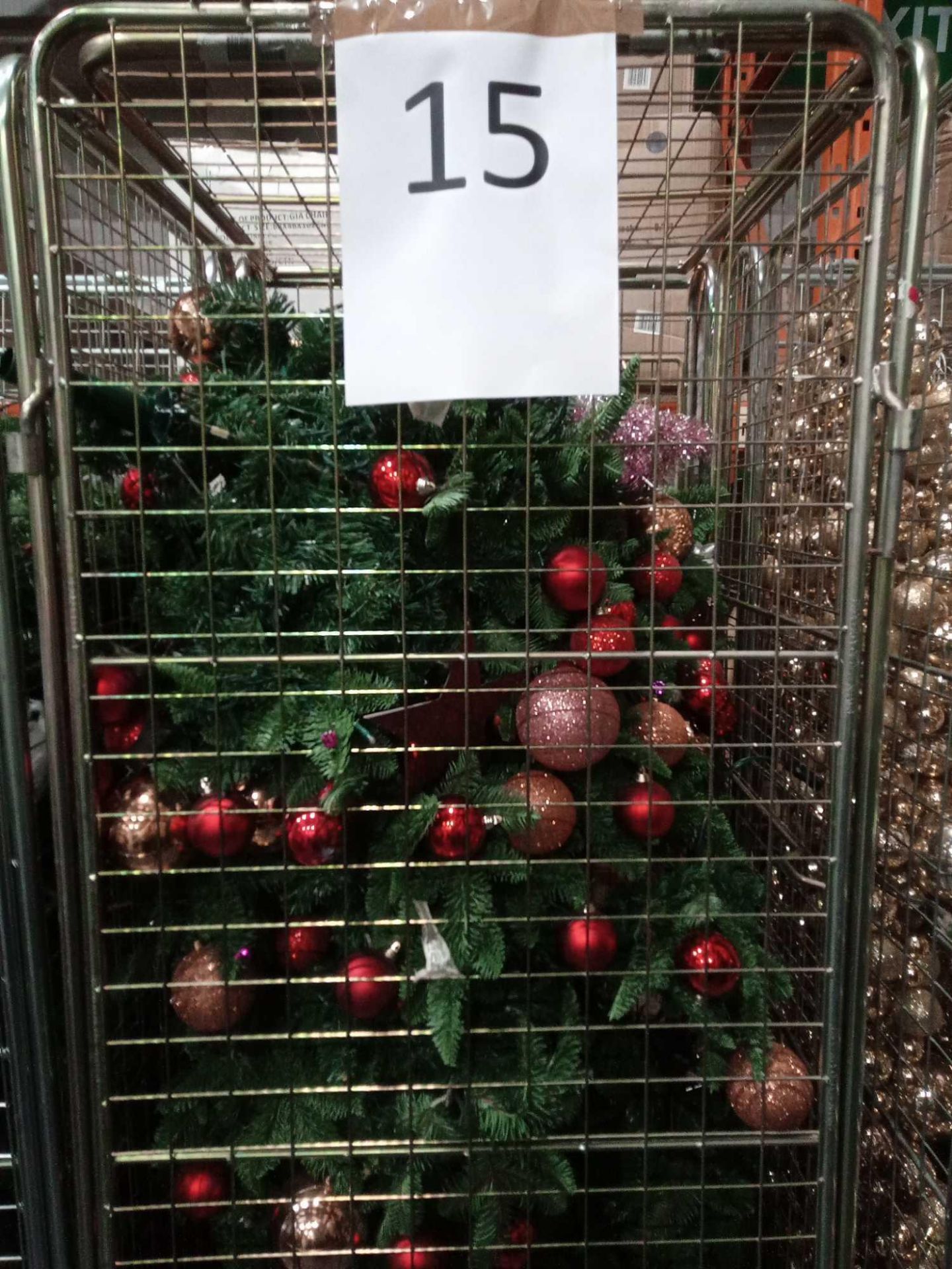 RRP £350 Cage To Include Ex Display Debenhams Designer Christmas Trees With Assorted Designer Bauble