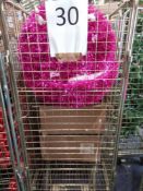 RRP £250 Cage To Contain A Assorted Christmas Decorations To Include Pink Tinsel Ceiling Ball, Assor