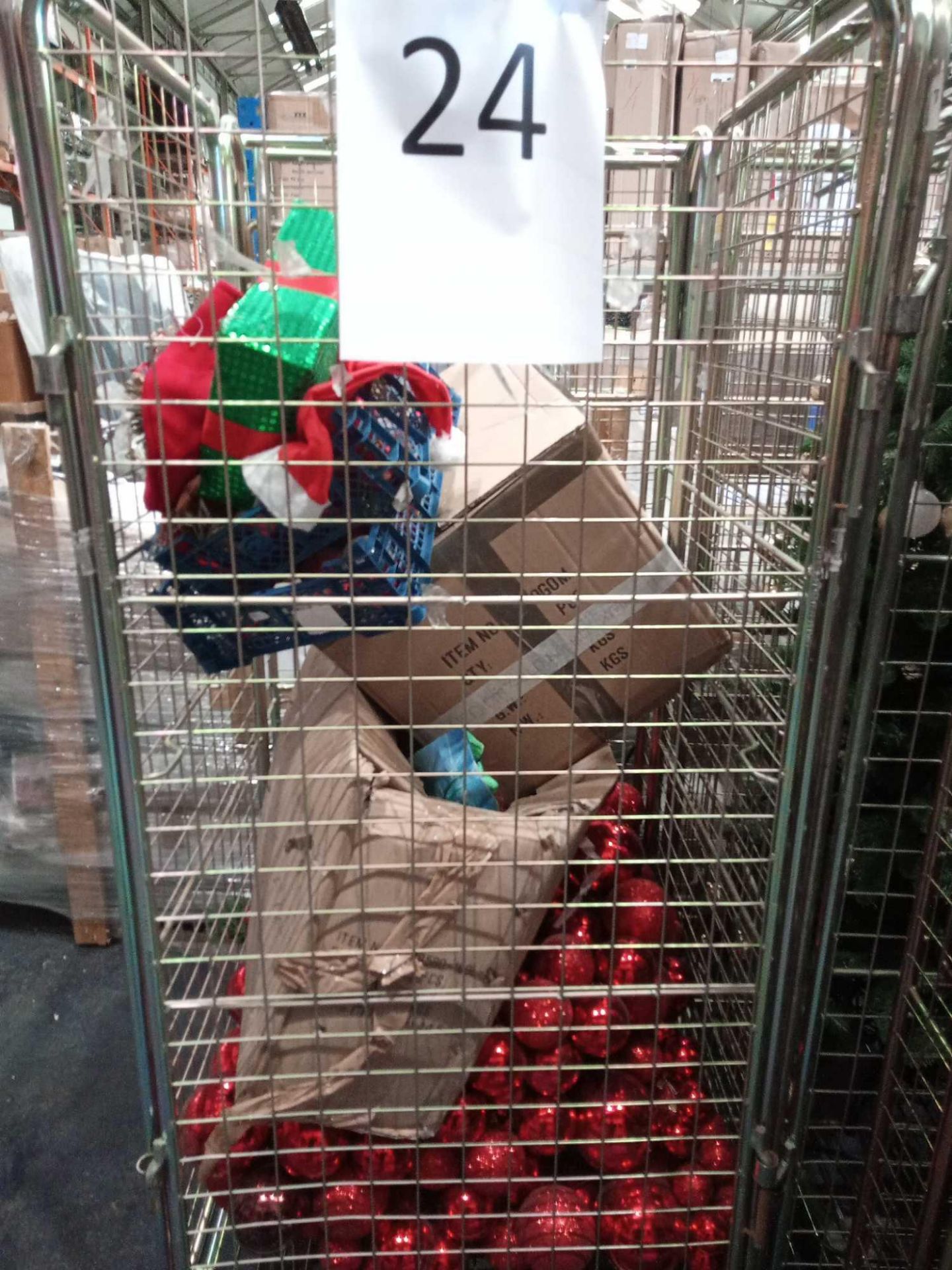 RRP £300 Cage To Contain A Large Assortment Of Top Range Christmas Items To Include Tree And House D