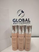 RRP £115 Gift Bag To Contain 3 Brand New Unused Testers Of Dior Backstage Airflash Spray Foundations