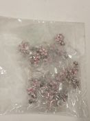 RRP £350 Box To Contain 120 Brand New Bagged And Sealed Pairs Of Pink Flower Drop Tassel Costume Ear