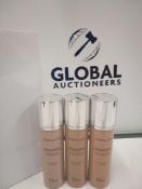 RRP £115 Gift Bag To Contain 3 Brand New Unused Testers Of Dior Backstage Airflash Spray Foundations