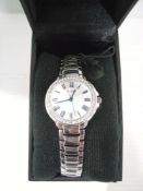 RRP £140 Boxed Sekonda Ladies Slim Silver Elegant Designer Watch