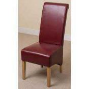 RRP £150 Boxed Montana Burgundy Leather Dining Chair