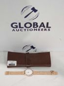 RRP £120 Cluse Ladies Gold Design Wrist Watch In Brown Leather Pouch