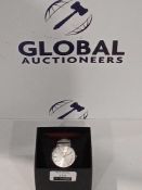 RRP £150 Boxed Ladies Coach New York Patterned Strap And Gold Dial Wrist Watch