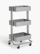 RRP £100 Boxed John Lewis 3 Tier Storage Trolley White