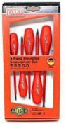 RRP £150 Lot To Contain 5 Brand New Boxed Dart 5 Piece Insulated Screwdriver Sets