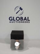 RRP £150 Unboxed Ladies Calvin Klein Silver And Brass Cross Strapped Wrist Watch