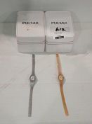 RRP £200 Lot To Contain 2 Boxed Matching Pulsar Ladies Thin Strap Watches (1 Silver 1 Gold Colour)