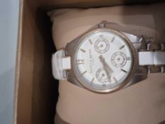 RRP £140 Bailey And Quinn London Ladies Thin Leather Strap Elegant Silver Faced Watch