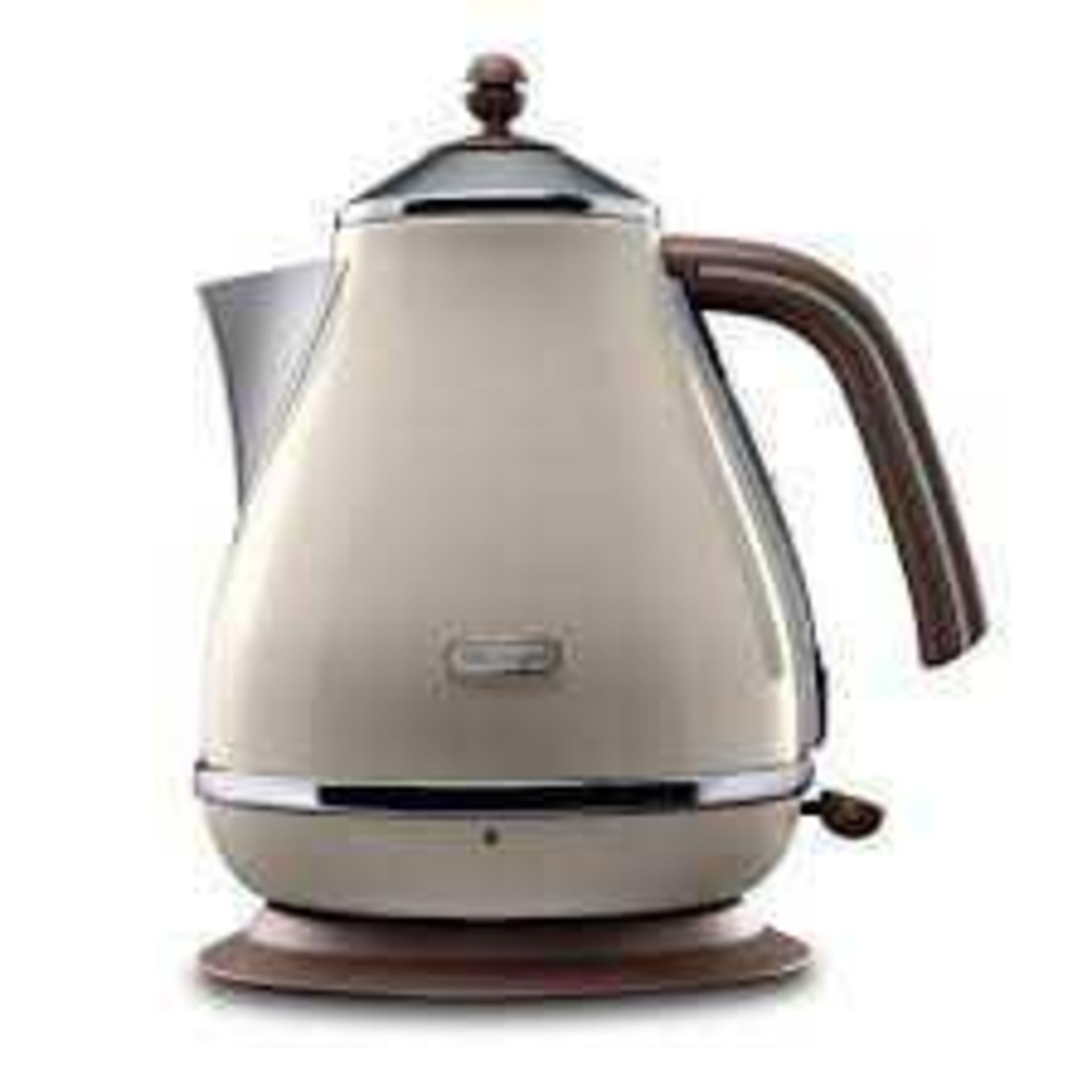 RRP £140 Lot To Contain 2 Boxed Designer Kettles To Include Russell Hobbs Oslo White Kettle, Delongh