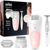 RRP £220 Lot To Contain 2 Boxed Braun Silk Epil 5 Ladies Shaver And Trimmer