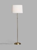 RRP £115 Lot To Contain 1 Boxed Isabel Floor Lamp Linen Shade Antiqued Brass Finish