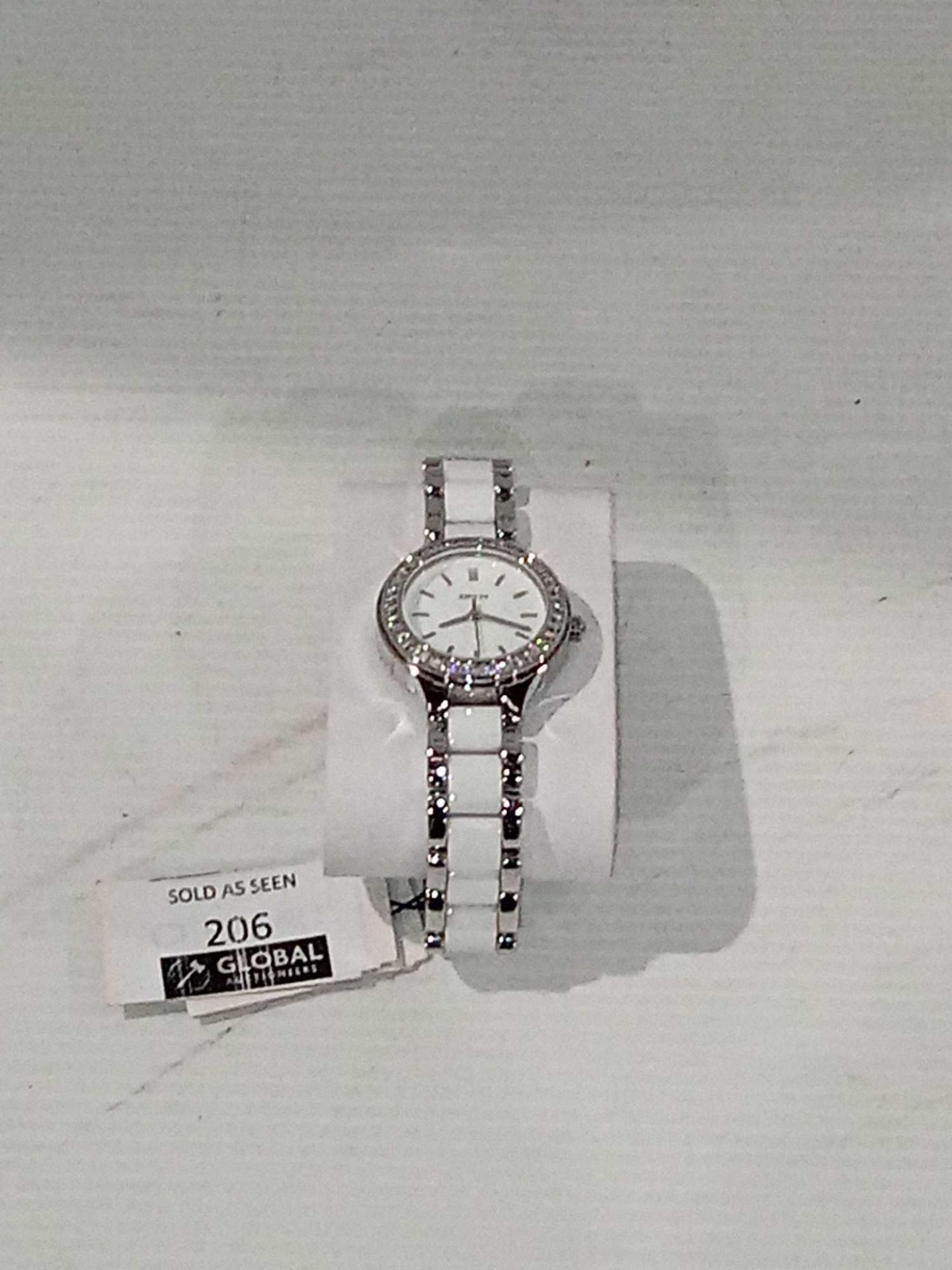 RRP £170 Ladies DKNY Ceramic And Silver Sleek Designer Watch - Image 2 of 2