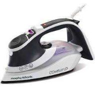 RRP £190 Lot To Contain 4 Boxed Designer Irons To Include 2 Morphy Richards Comfigrip Irons, Russell