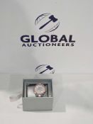 RRP £100 Boxed Ladies Silver And Brass Crystal Redherring Designer Wrist Watch