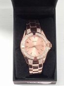 RRP £155 Boxed Sesky By Sekonda Ladies Copper With Crystal Design Dial