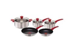 Combined RRP £140 Lot To Contain Two Boxed Cooks Essentials 5 Piece Stainless Steel Set Red