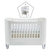 RRP £600 Boxed Gaia Serena Complete Sleep Cot Bed In White (631314)