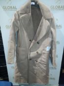 RRP £140 Rino & Pelle Reversible Bonded Long Coat In Taupe