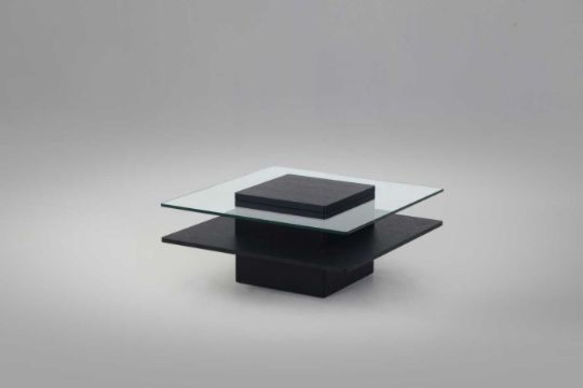RRP £300 - Boxed 'Pompeii' Coffee Table In Black Ash Finish With Glass Top