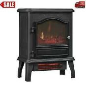 RRP £120 Boxed Powerheat Infrared Quartz Electric Stove In Black Finish