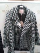 RRP £140 Jolie Moi Oversized Houndtooth Cocoon Coat