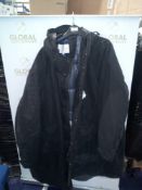RRP £125 Jasper Conran Carbon Hooded Parka Coat In Black