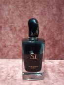 RRP £95 Unboxed 100Ml Tester Bottle Of Giorgio Armani Si Eau De Parfum Intense Spray Ex-Display