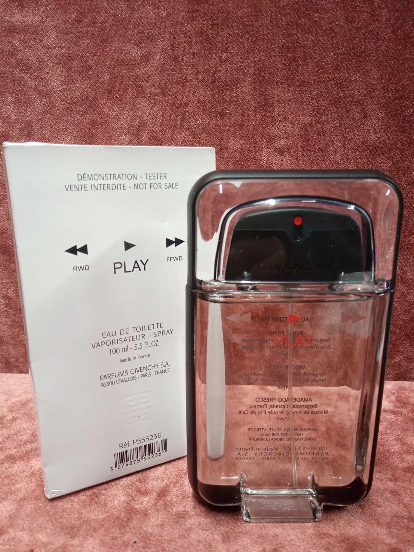 RRP £70 Boxed 100Ml Tester Bottle Of Givenchy Play Eau De Toilette Spray Ex Display