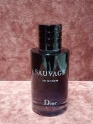 RRP £80 Unboxed 100Ml Tester Bottle Of Dior Sauvage Eau De Parfum Spray Ex-Display